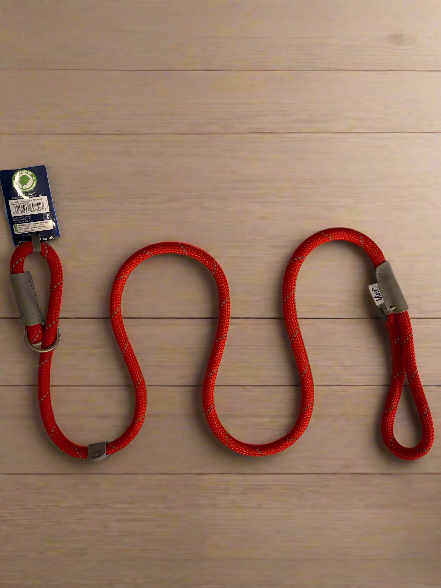 Ancol Reflective Viva Rope Slip Lead 150cm, dog lead, dog leads, front side