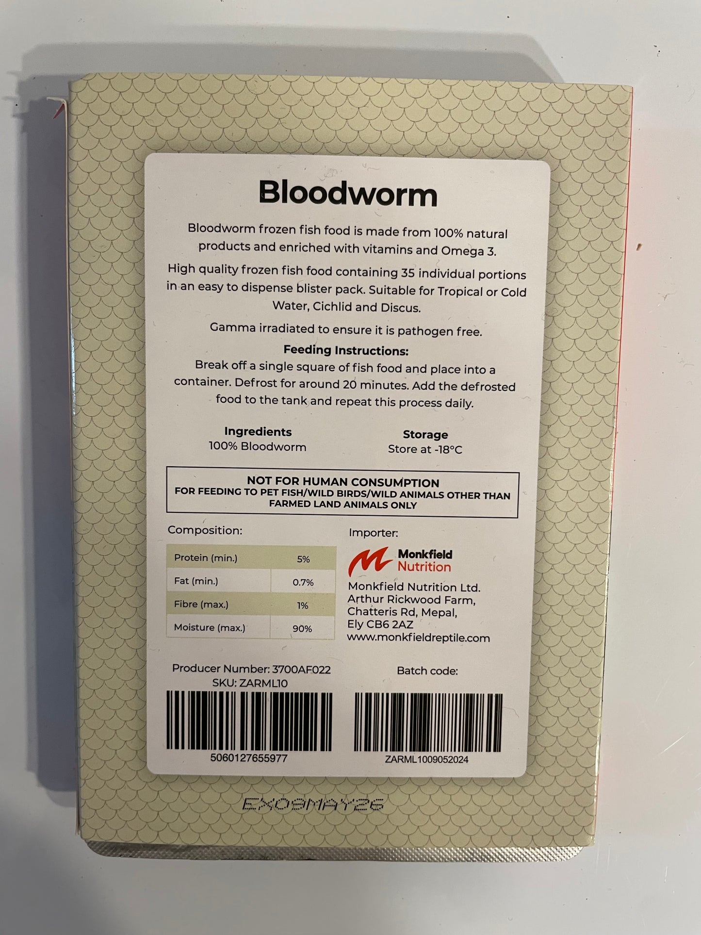 Monkfield Frozen Bloodworm 30 Pack