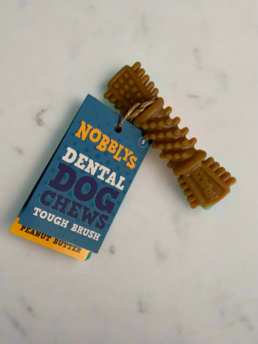 nobblys dental dog chew toothbrush, dog treats, Dog Treats, dog treat, dog treats, natural dog treats, front side