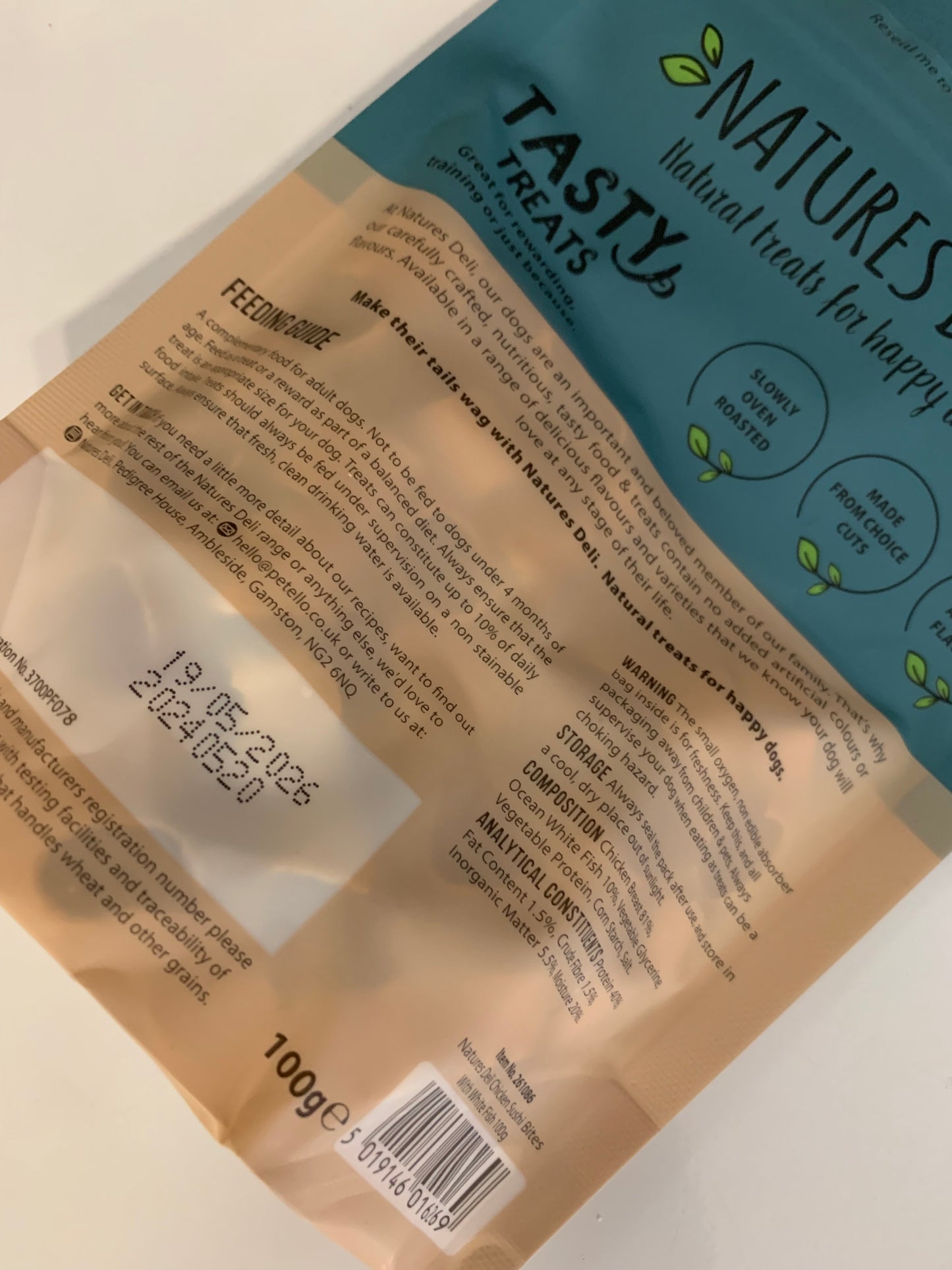 Natures Deli Dog Treats, dog treat, dog treats, natural dog treats, back side