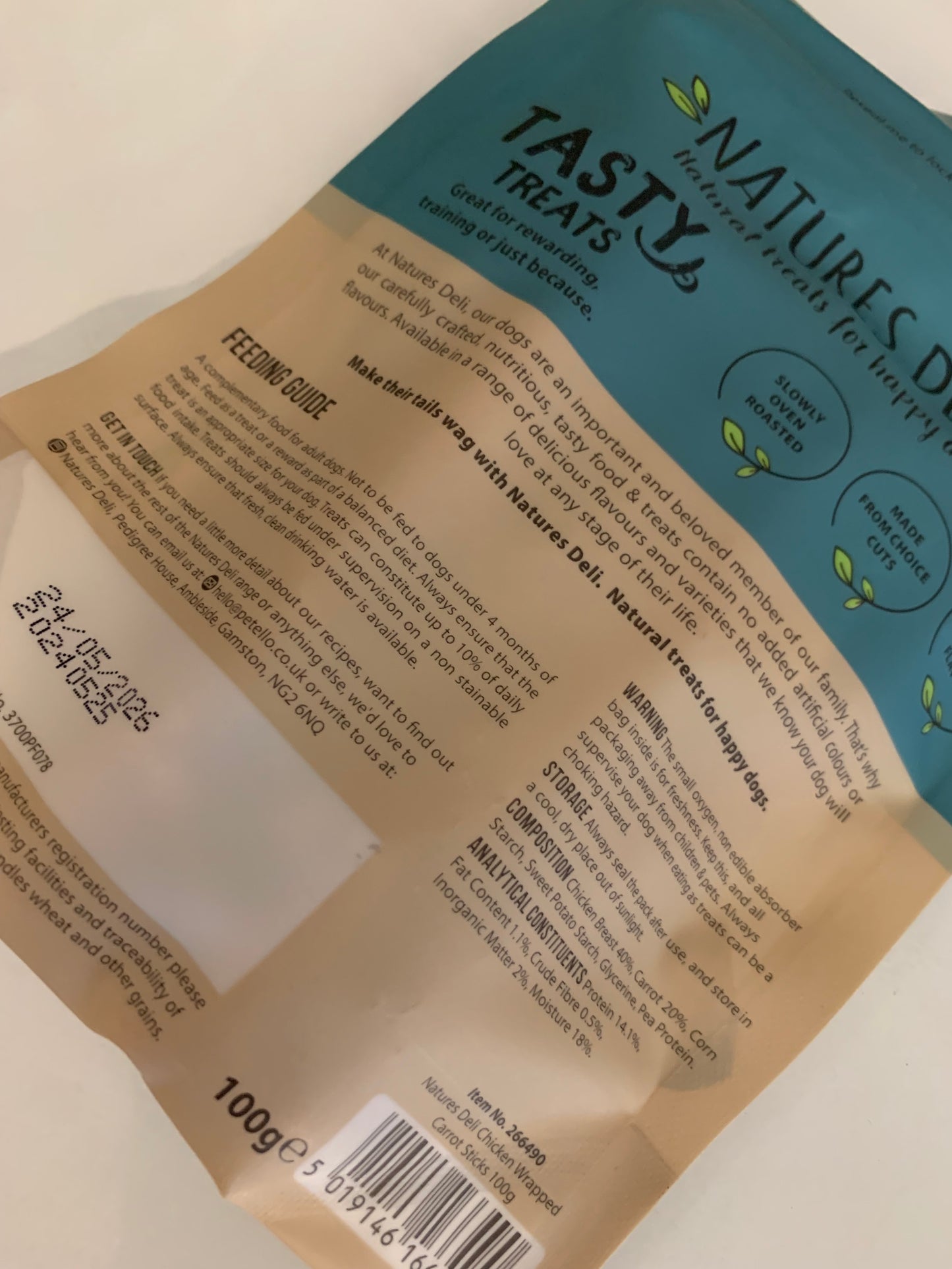 Natures Deli Dog Treats, dog treat, dog treats, natural dog treats, back side