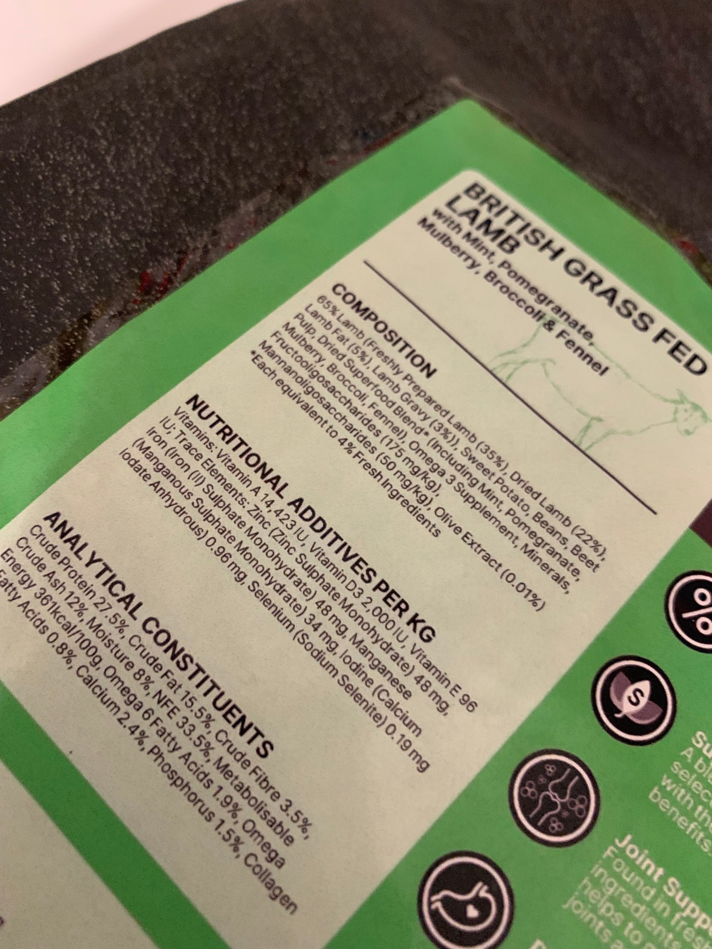 superfood dog food, hypoallergenic dog food grain free dog food, dry dog food, best dry dog food uk, back side