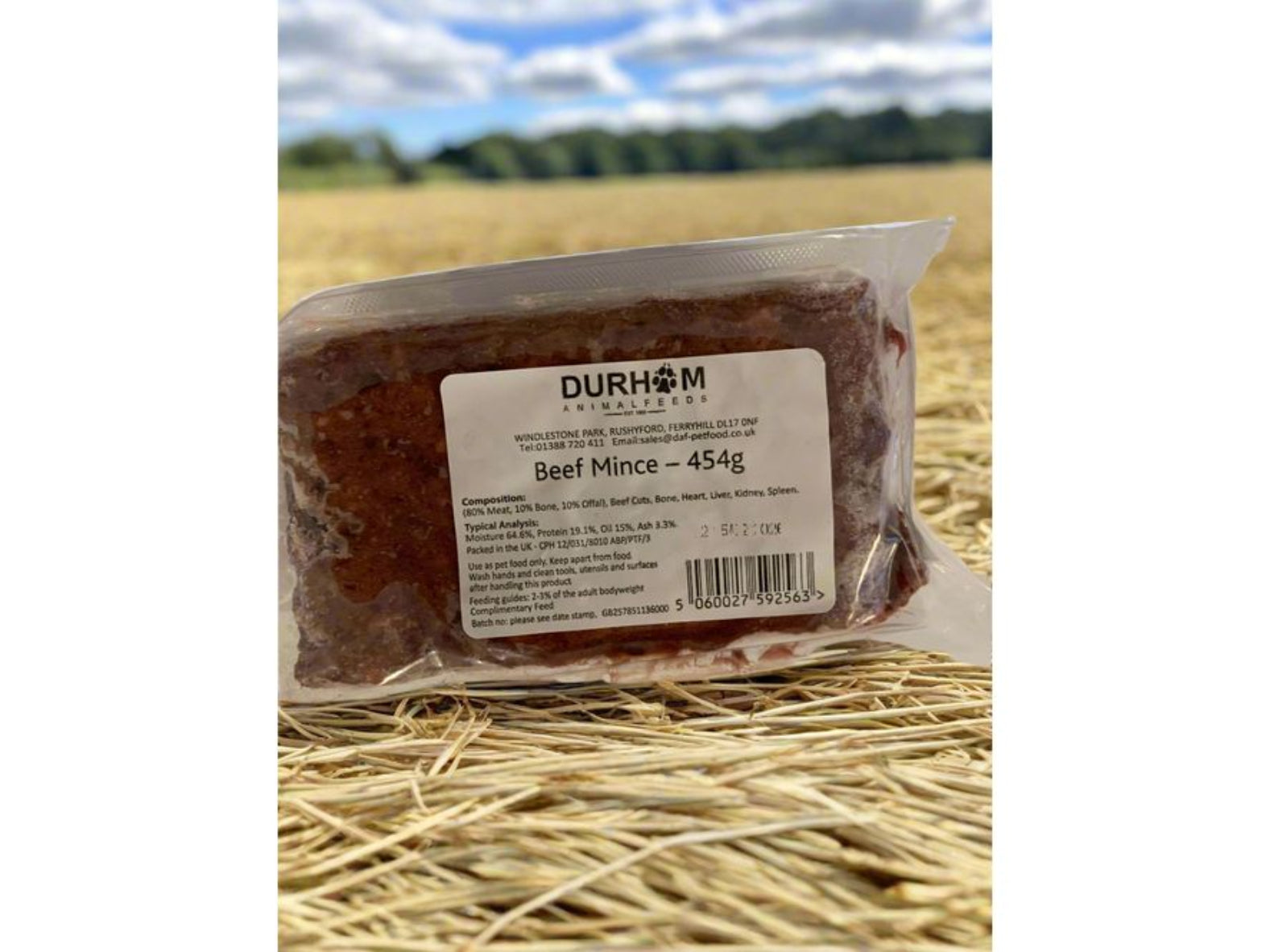 Durham Animal Feed Animal Mince, raw dog food, raw food for dogs, front side