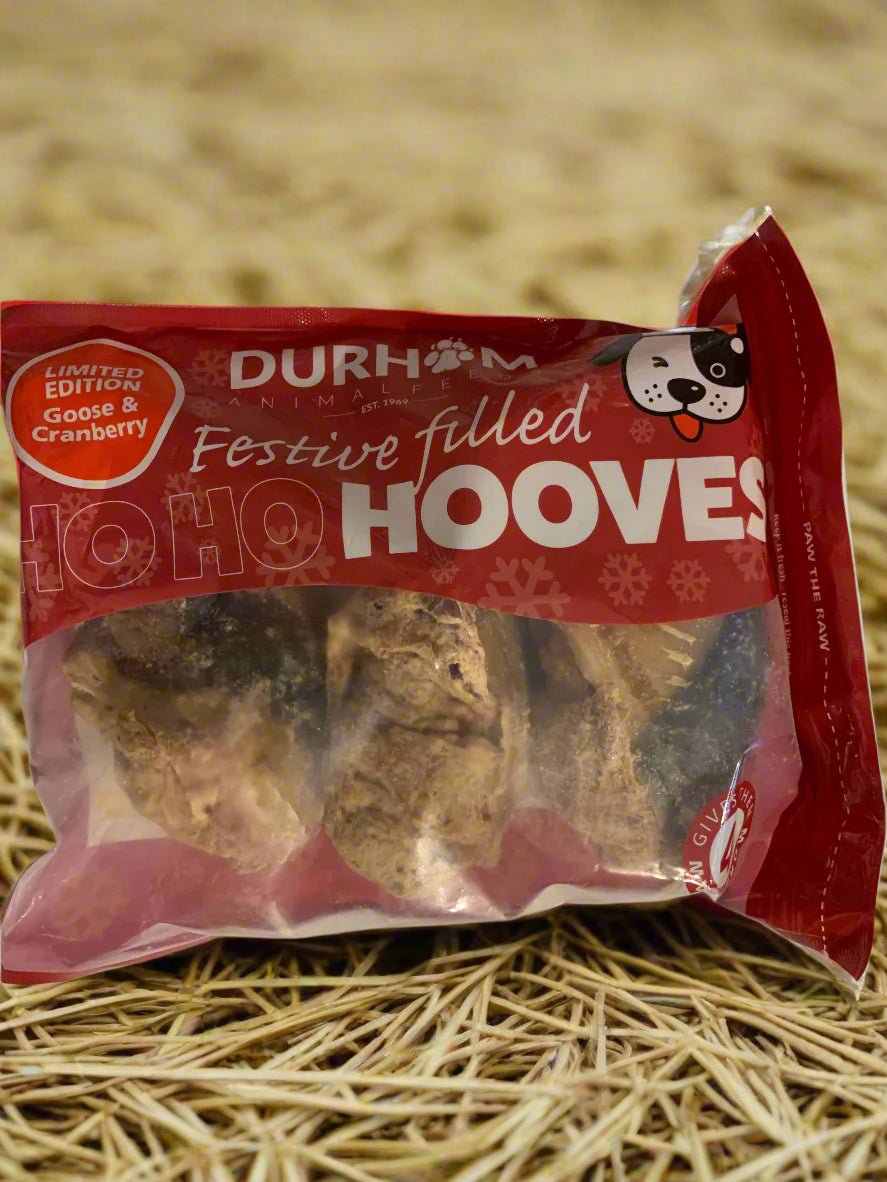 Durham Animal Feed Goose & Cranberry Hooves 4pk, raw dog food, raw dog food bolton, raw dog food near me