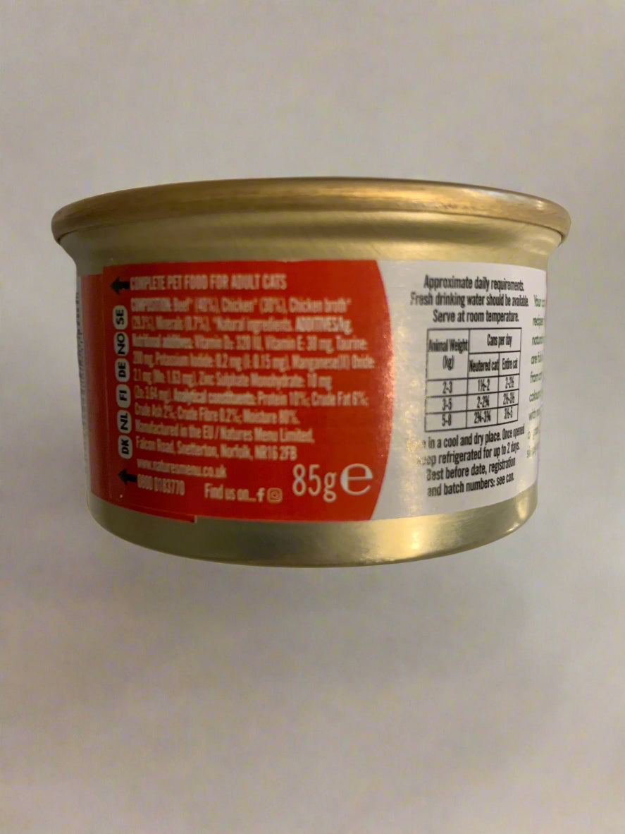 natures menu especially for cats, wet cat food, best wet food for cats, back side