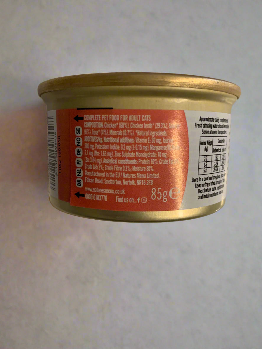 natures menu especially for cats, wet cat food, best wet food for cats, back side