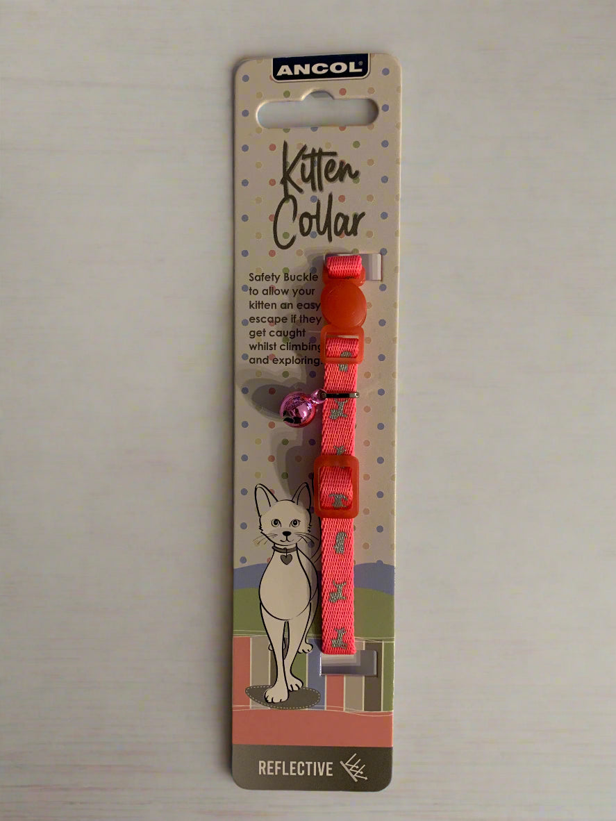 kitten cat collar pink, cat collars, front side