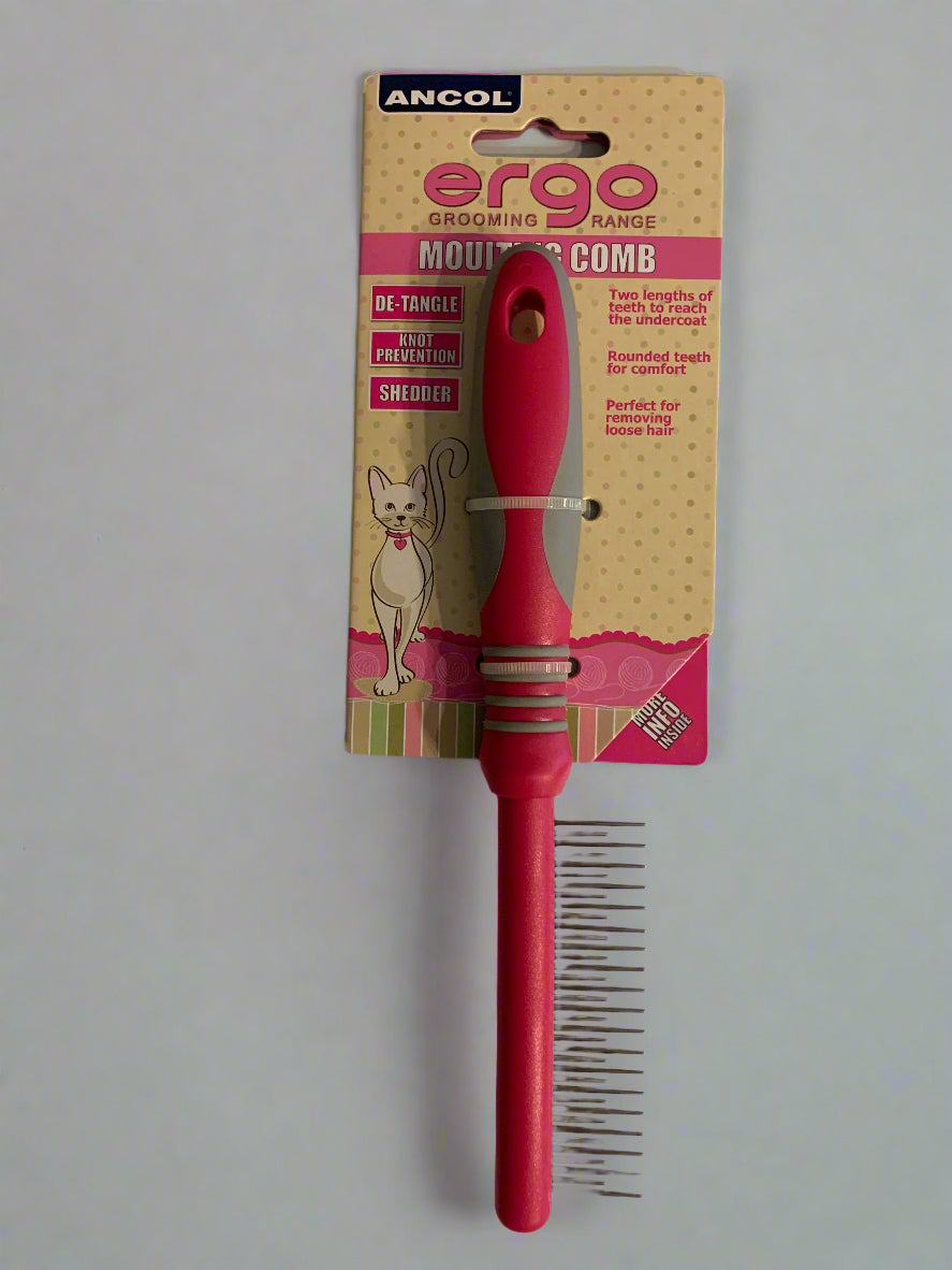 Ancol Ergo Cat moulting comb, cat grooming, cat groom, front side