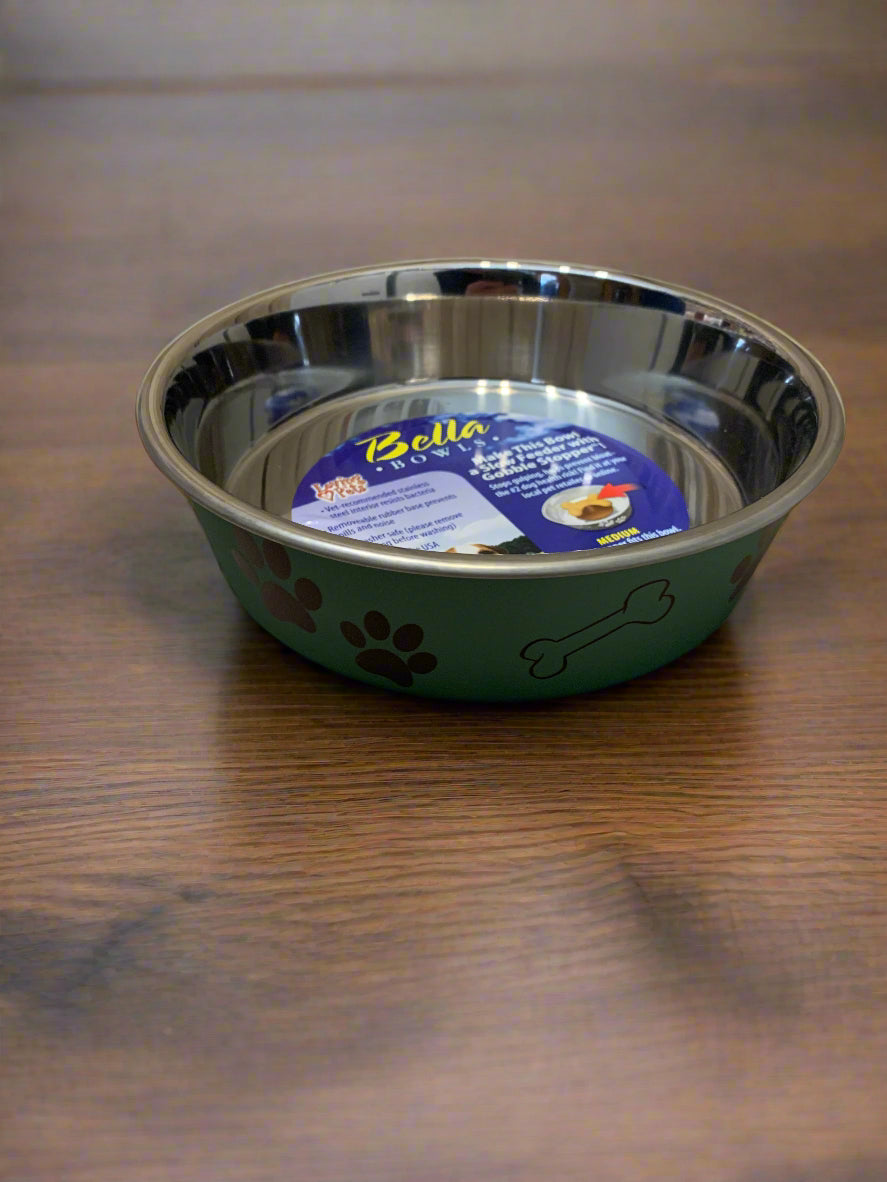 Bella Metallic Artichoke Bowl, dog bowls, dog bowl, front side