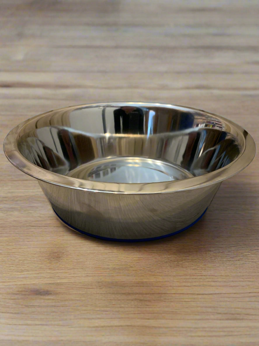 Classic Non Slip Stainless Steel Dog Bowl, dog bowls, dog bowl, front side