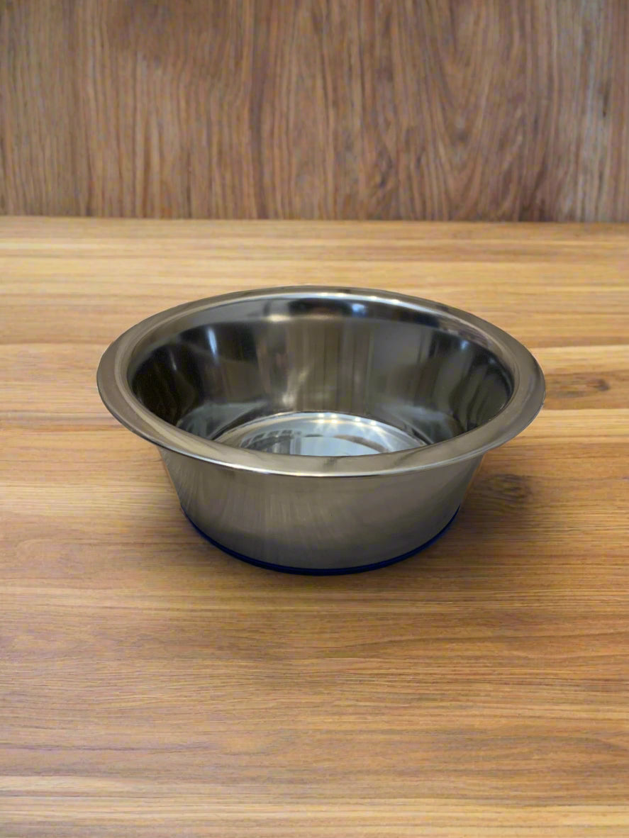 Classic Non Slip Stainless Steel Dog Bowl, dog bowls, dog bowl, front side