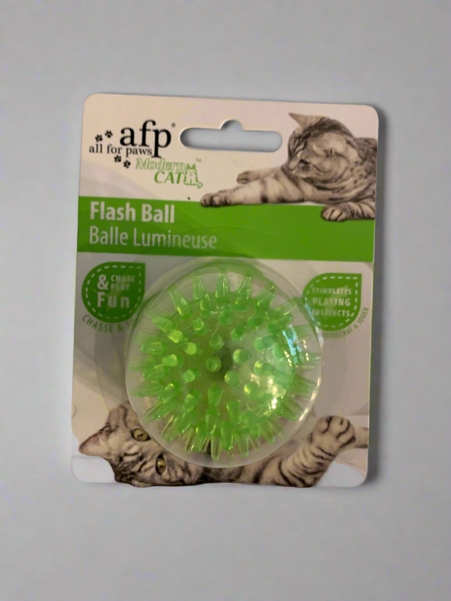 All For Paws green Flash Ball Cat Toy, cat toys, jelly cat toys, front side