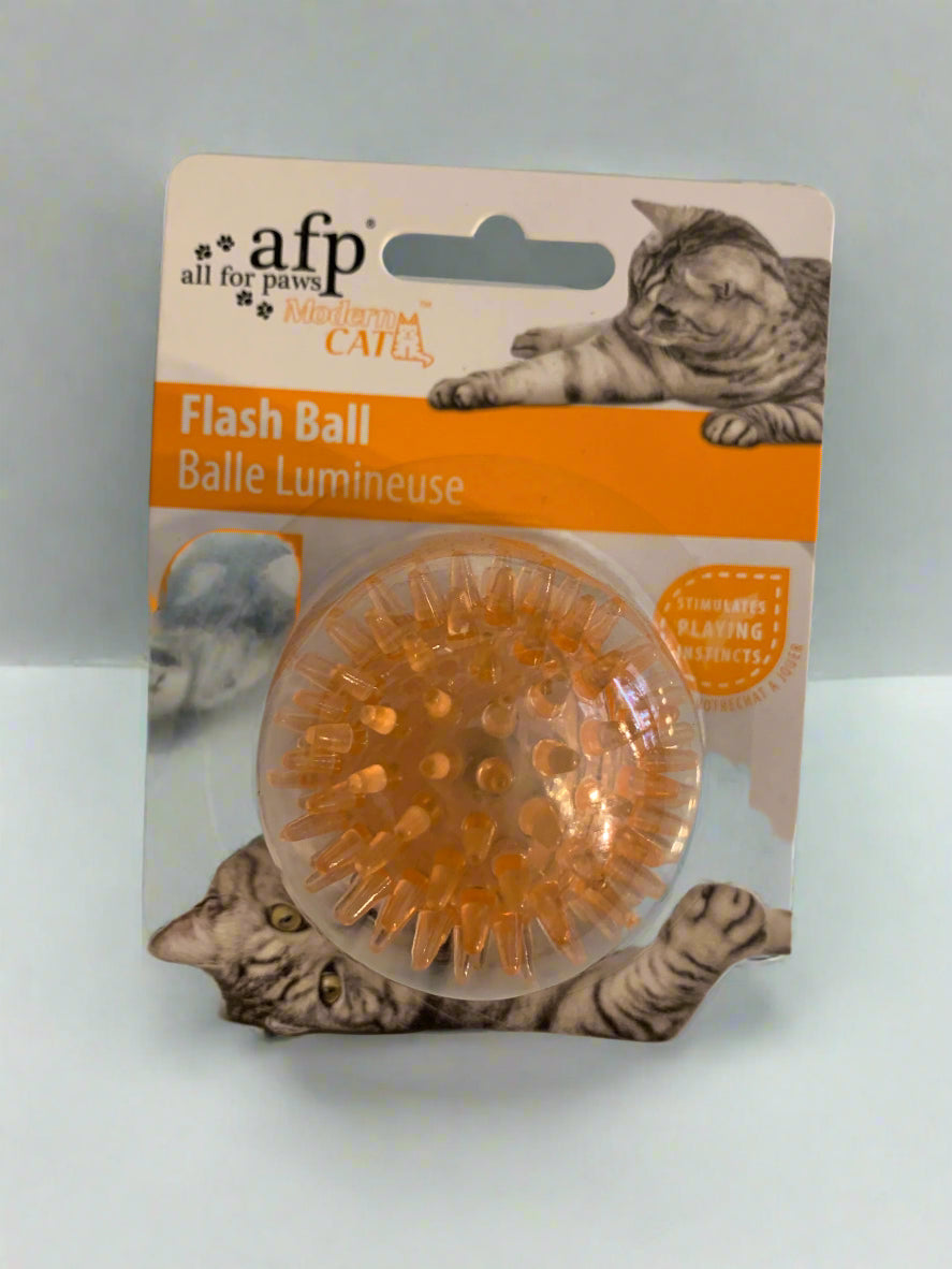 All For Paws orange Flash Ball Cat Toy, cat toys, jelly cat toys, front side