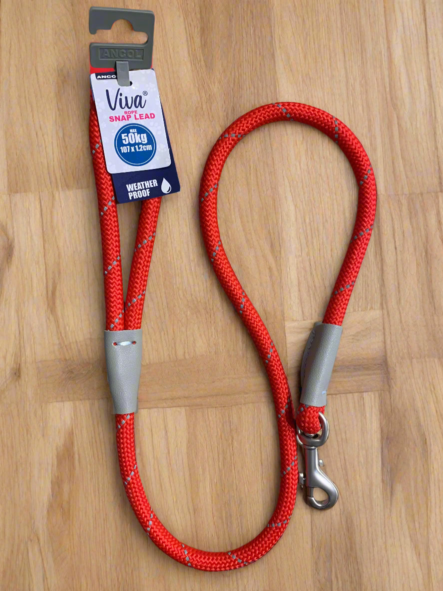 Ancol Trigger Hook Rope Dog Lead 107cm, dog lead, dog leads, front side