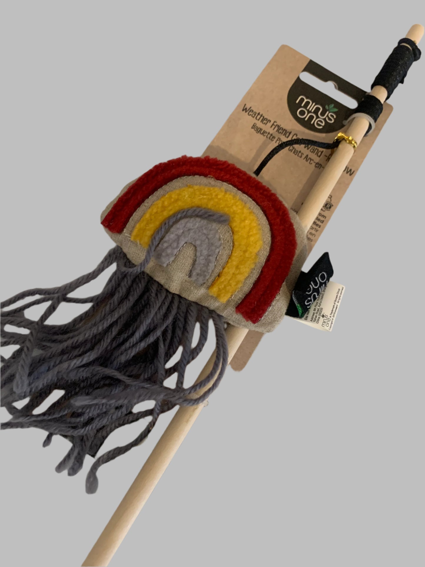 All For Paws Minis One Classic Felt Rainbow Wand Cat Toy, cat toys, jelly cat toys, left side