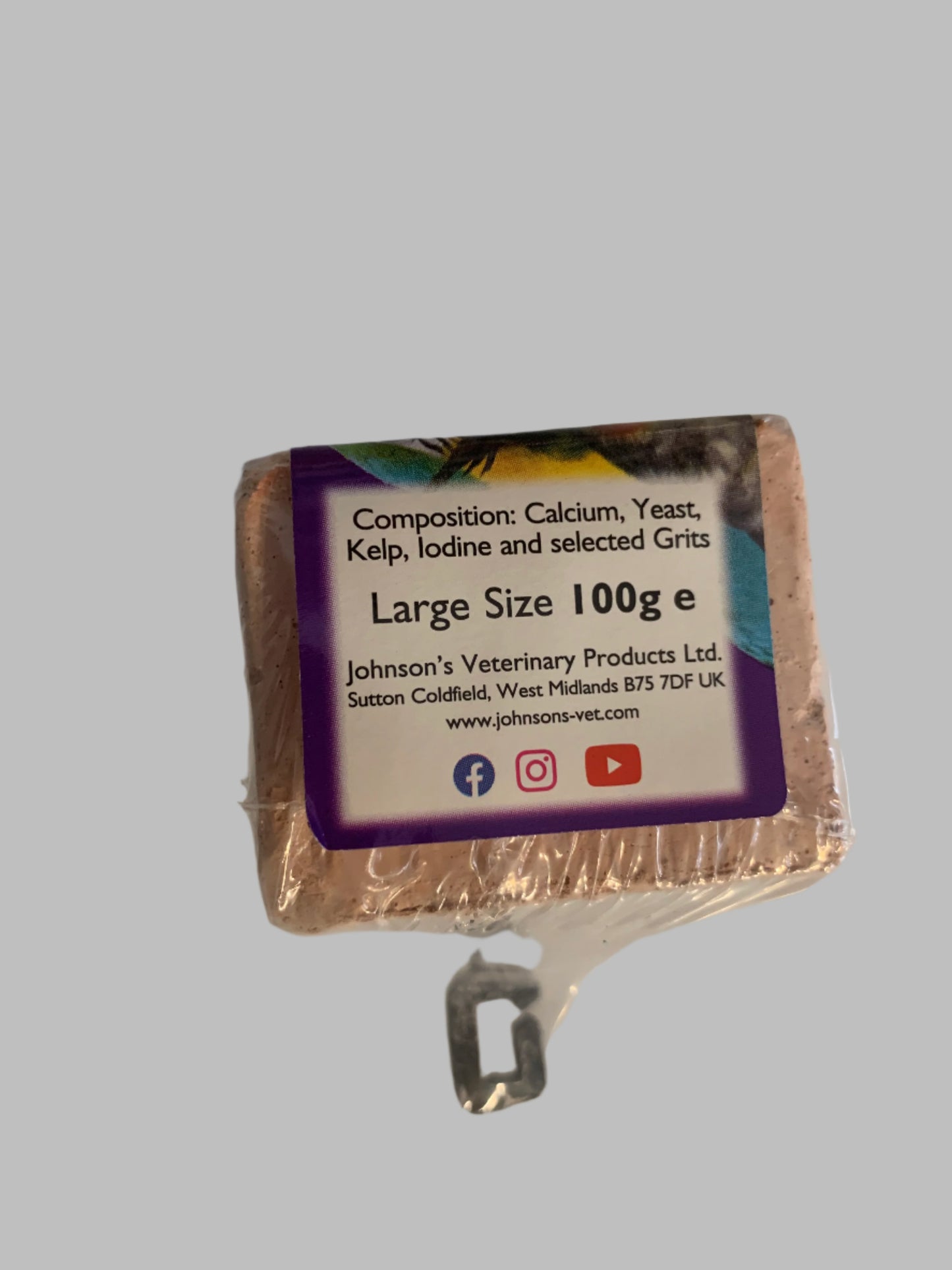 Johnsons Iodised Condition Pek 100g, bird treat, bird treats, bird treats homemade, bird treats for cockatiel, back side