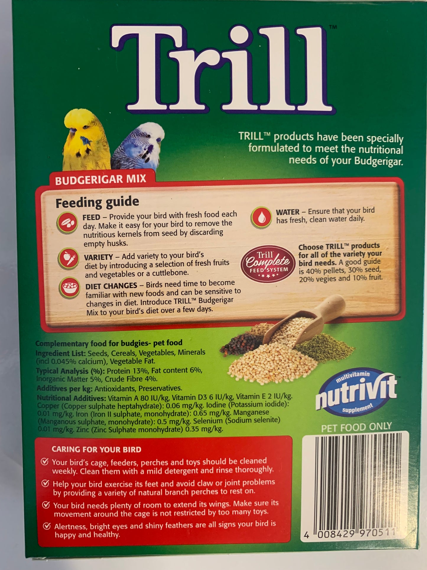 trill budgie food 500g, budgie food near me, budgie food 20kg, back side