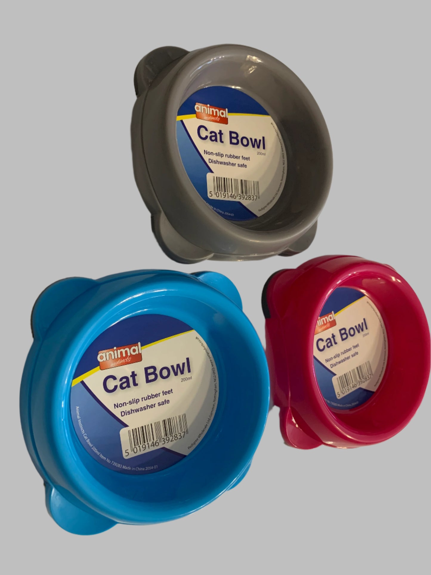 Animal Instincts Plastic Cat Bowl 200ml, cat bowls, bowl cat, left side