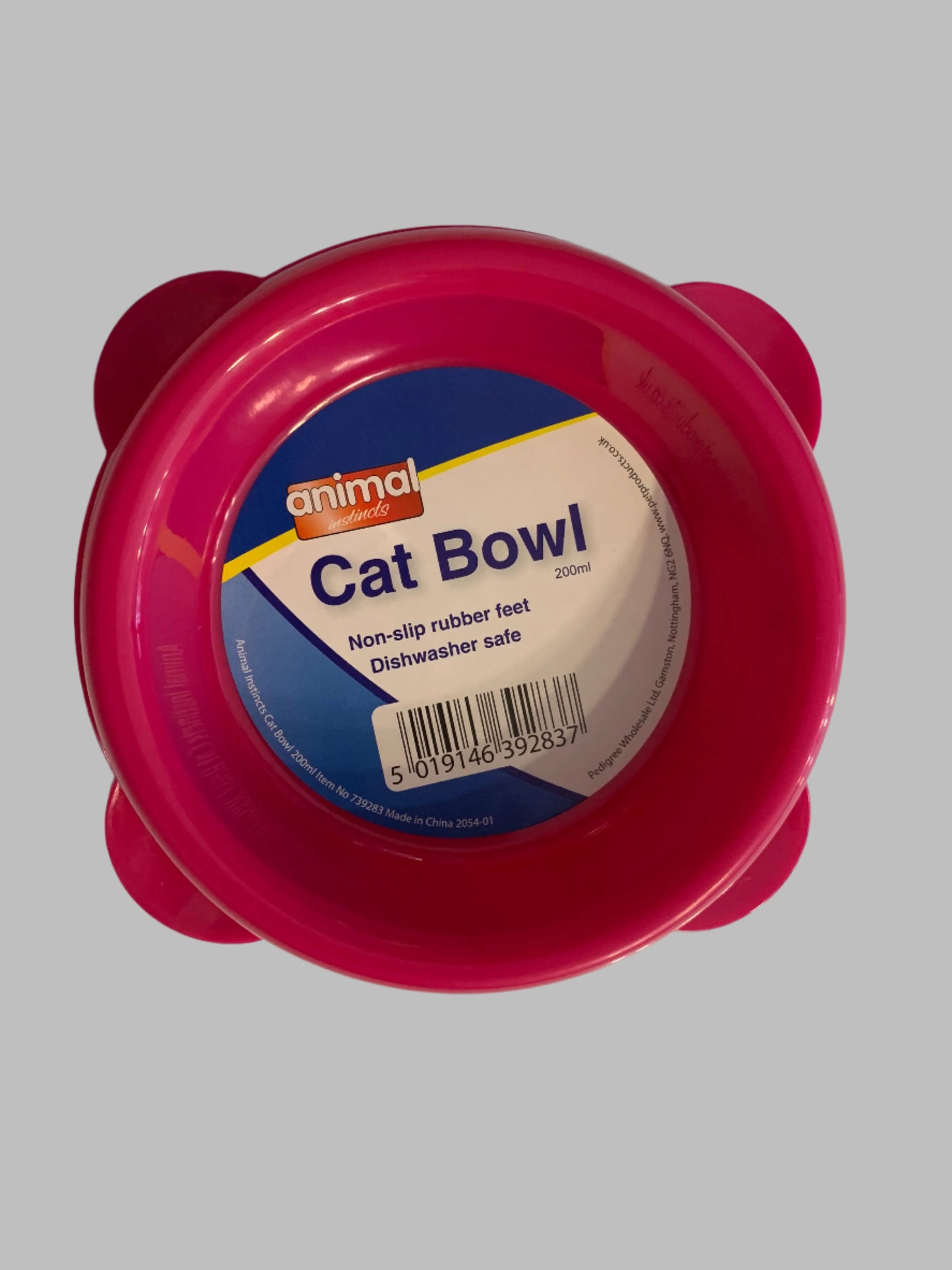Animal Instincts Plastic Cat Bowl 200ml pink, cat bowls, bowl cat, front side