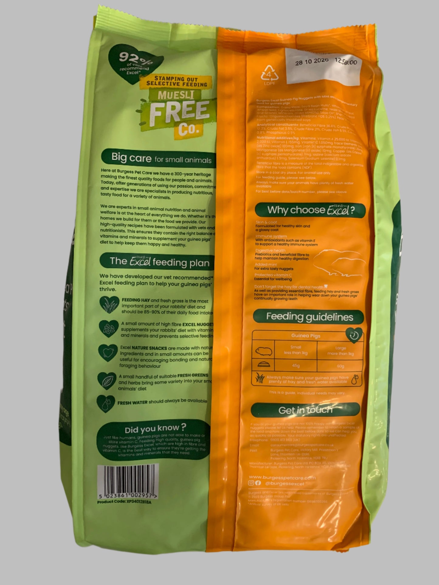 Burgess Excel Guinea Pig Food with Mint 1.8kg