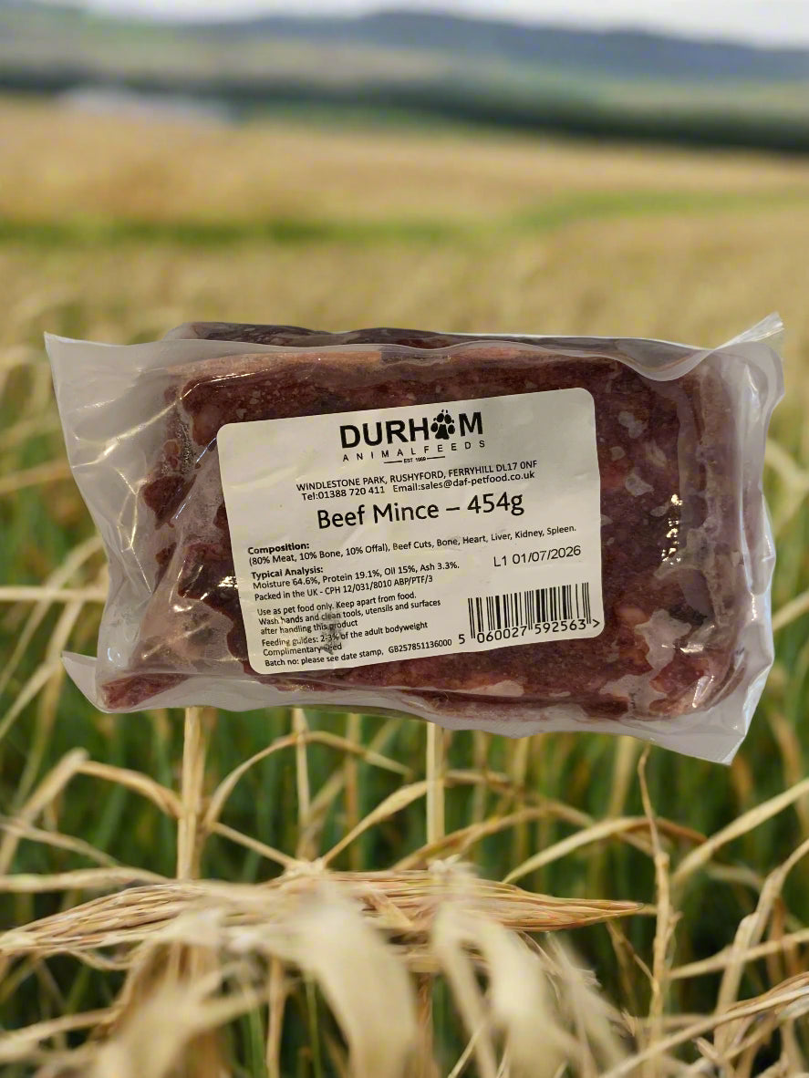Durham Animal Feed Animal Mince, raw dog food, raw food for dogs, front side