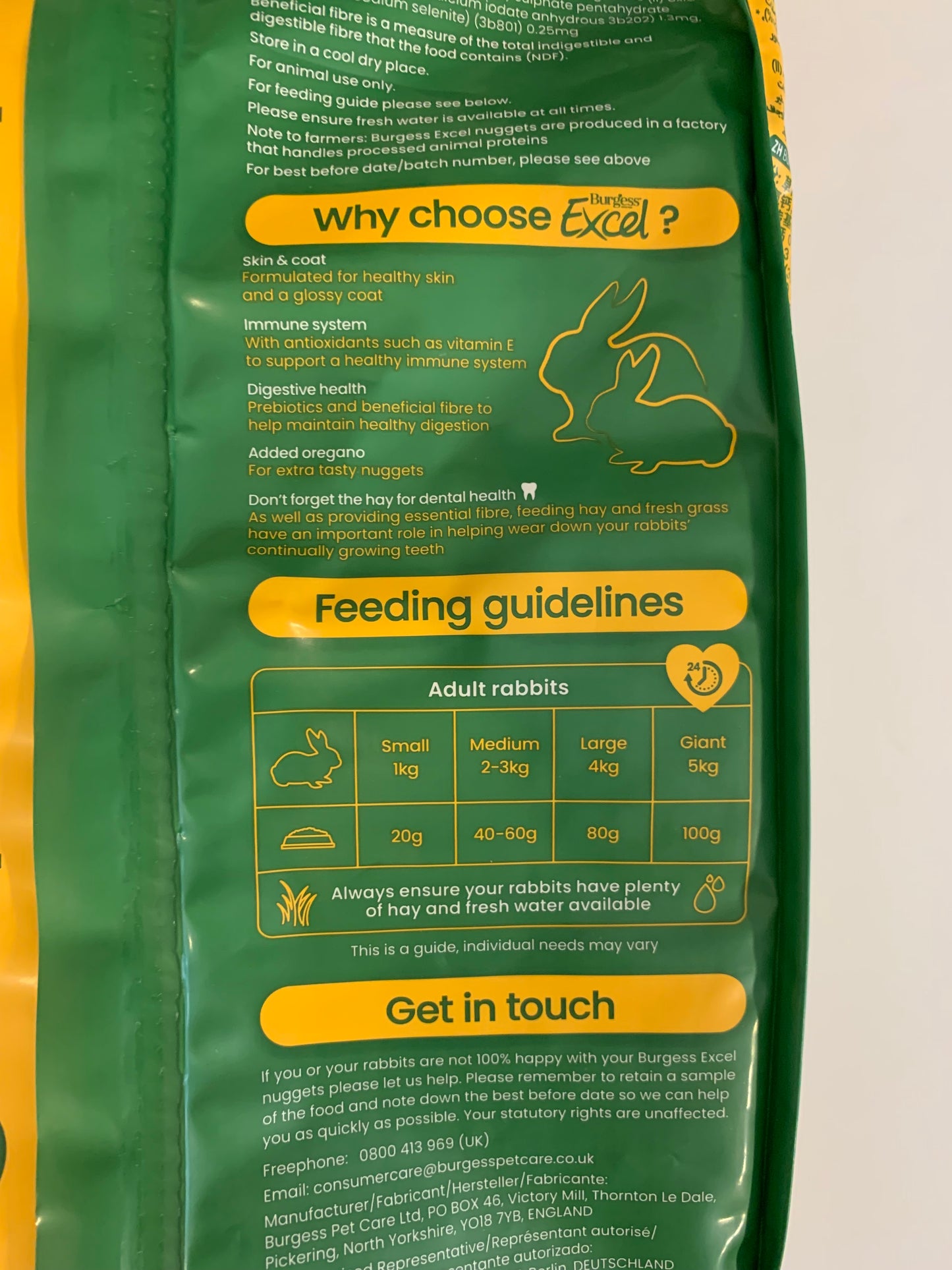 Burgess Excel Adult With Oregano Rabbit Nuggets 1.5kg