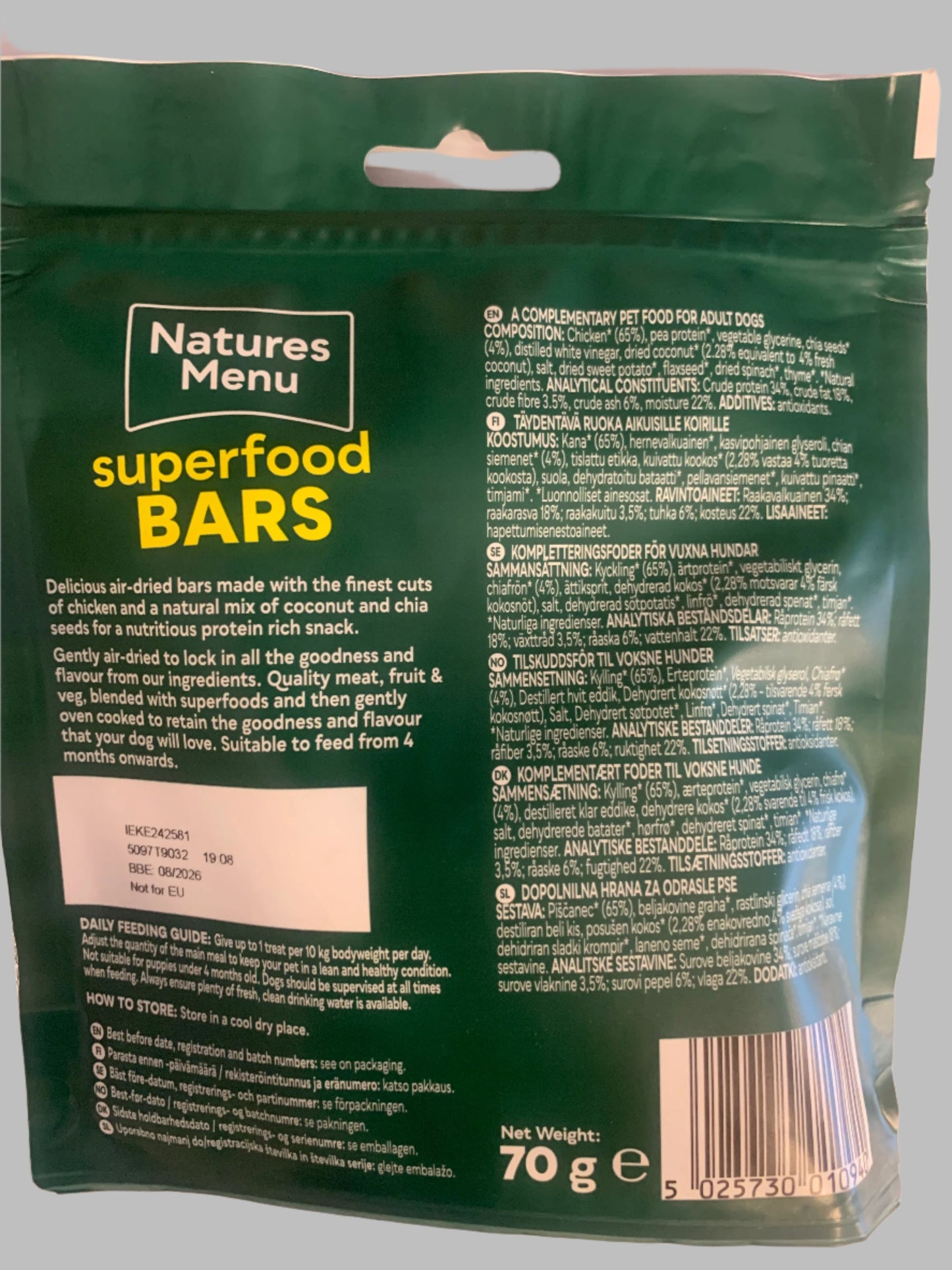 Natures Menu Country Hunter Superfood Bars 100g