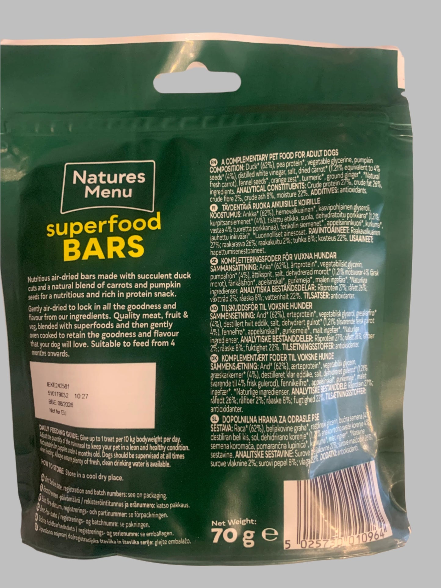 Natures Menu Country Hunter Superfood Bars 100g