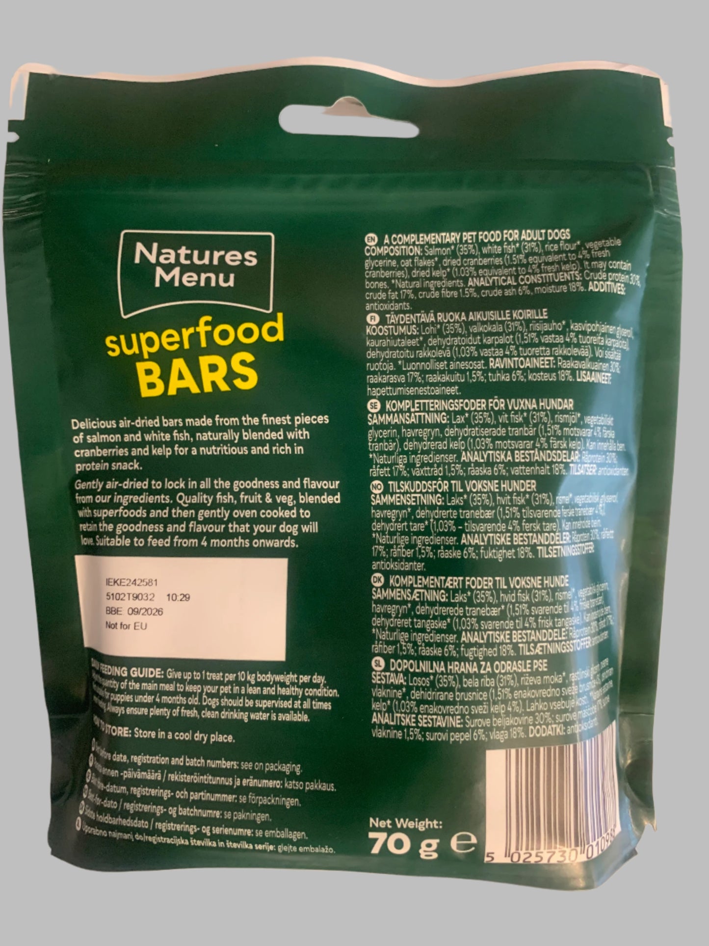 Natures Menu Country Hunter Superfood Bars 100g