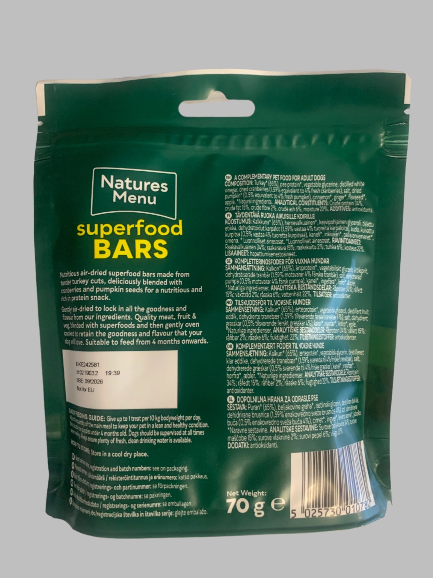 Natures Menu Country Hunter Superfood Bars 100g
