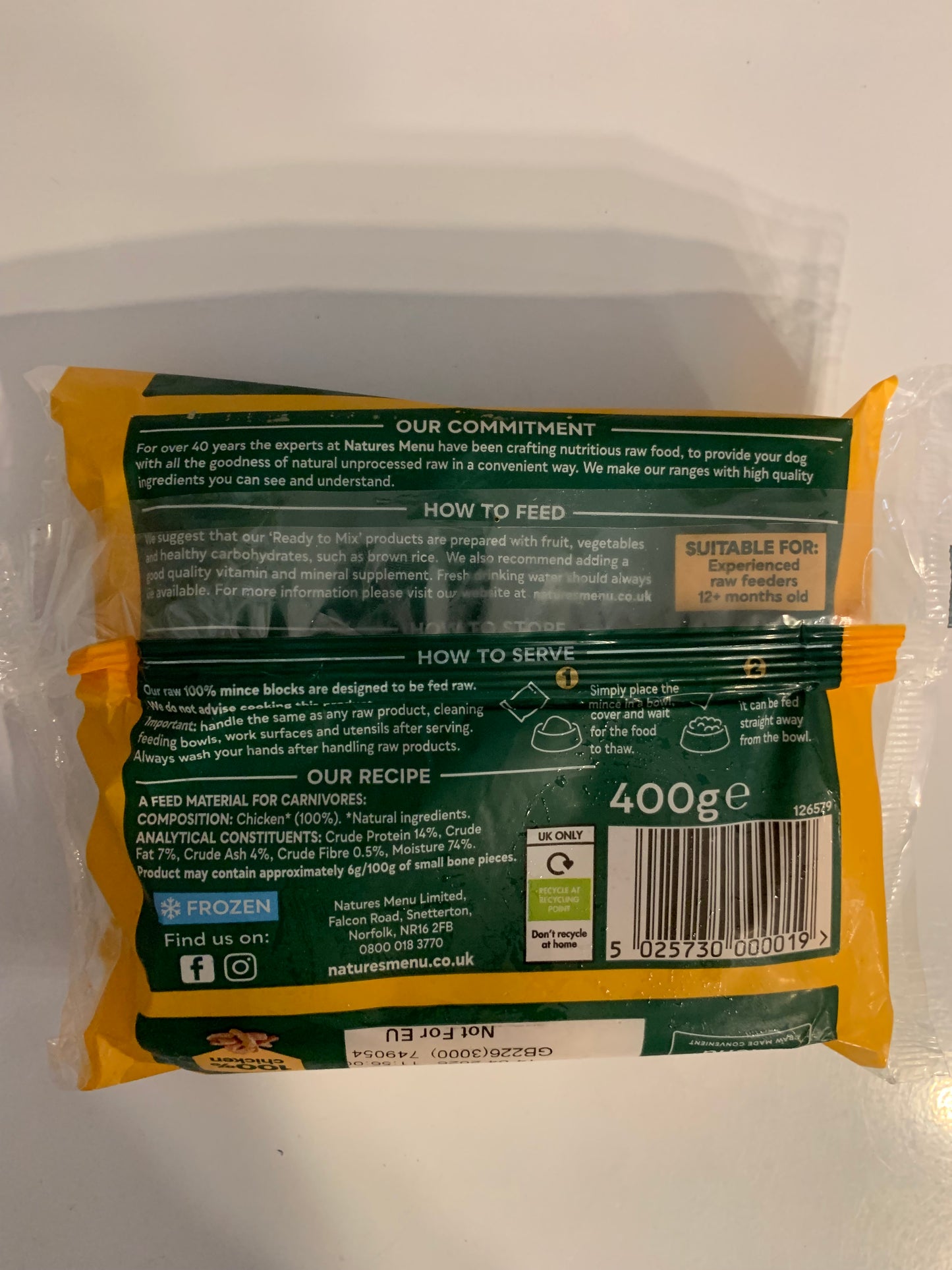 Natures Menu Meat Blocks 400g