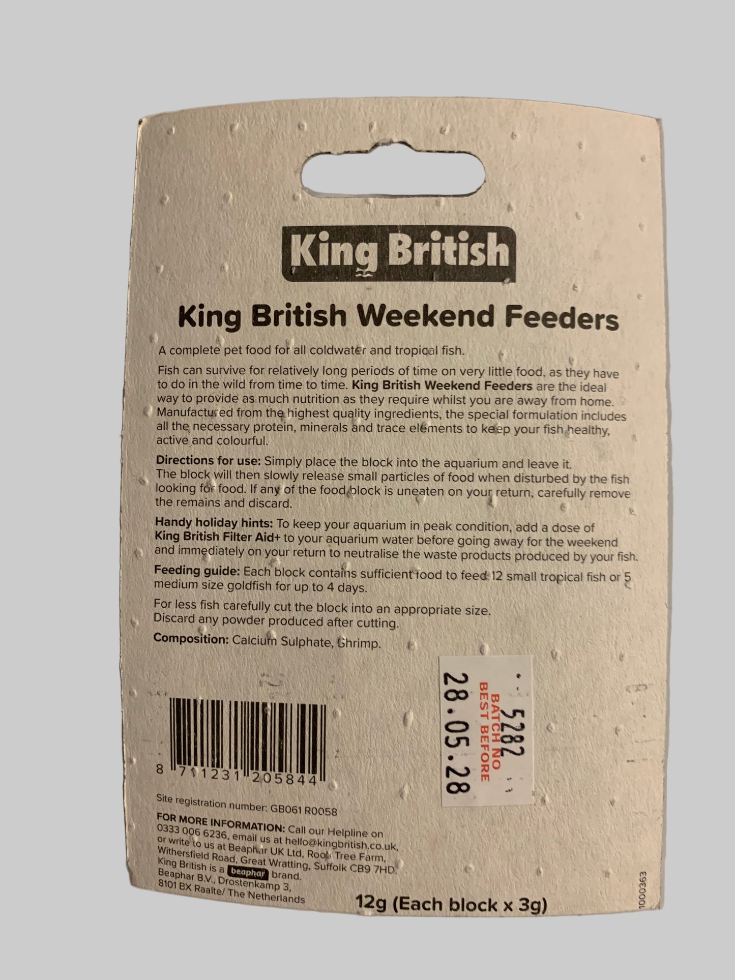 king british weekend holiday food, fish food, fish food near me, back side, pets at home