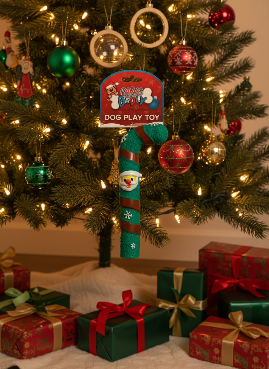 Candy Cane Christmas Dog Toy