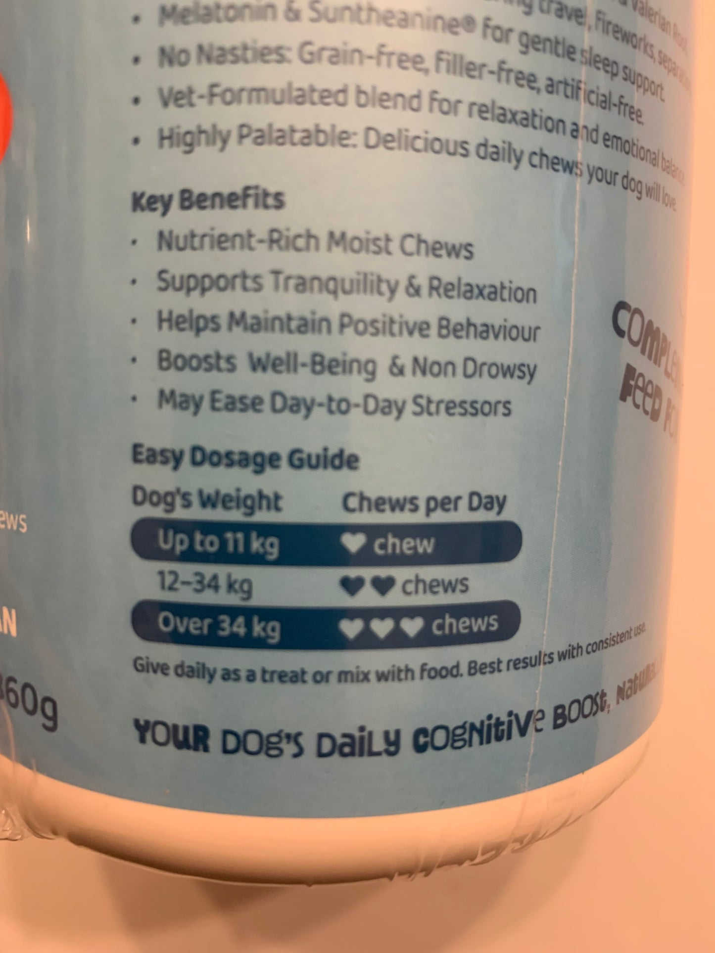 Lazy Tails Relax & Calm Chews For Dogs 120pk, dog supplements, dog supplements uk, dog supplements for joints, dog supplements powder, left side, pets at home