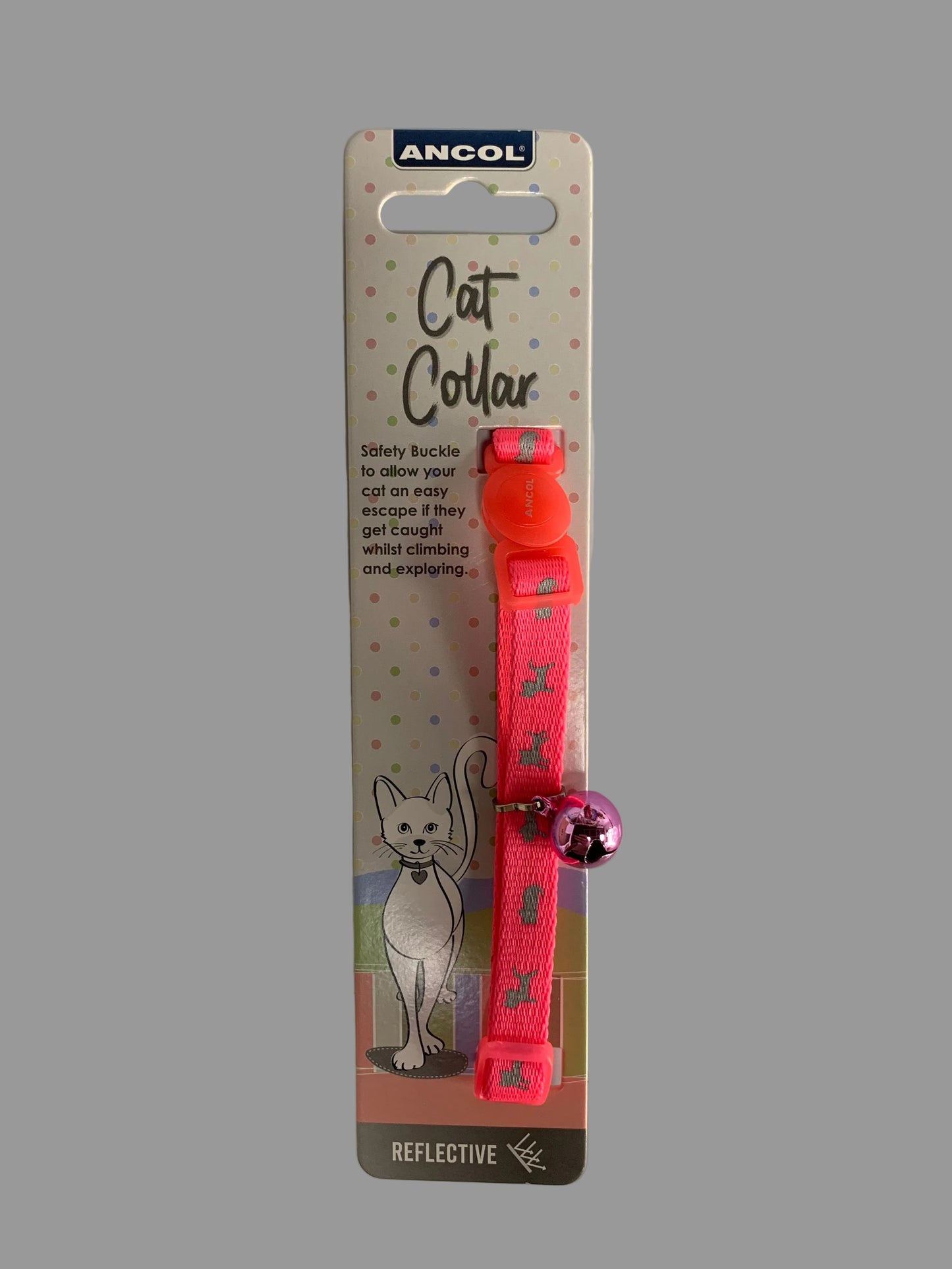 Ancol Pink Reflective Safety Buckle Cat Collar