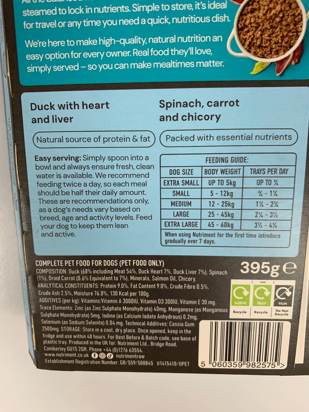 Nutriment Gently Steamed Duck 395g