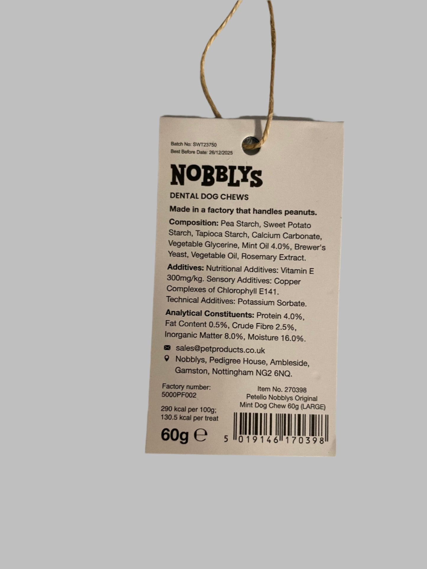 Petello Nobblys Dental Dog Chew