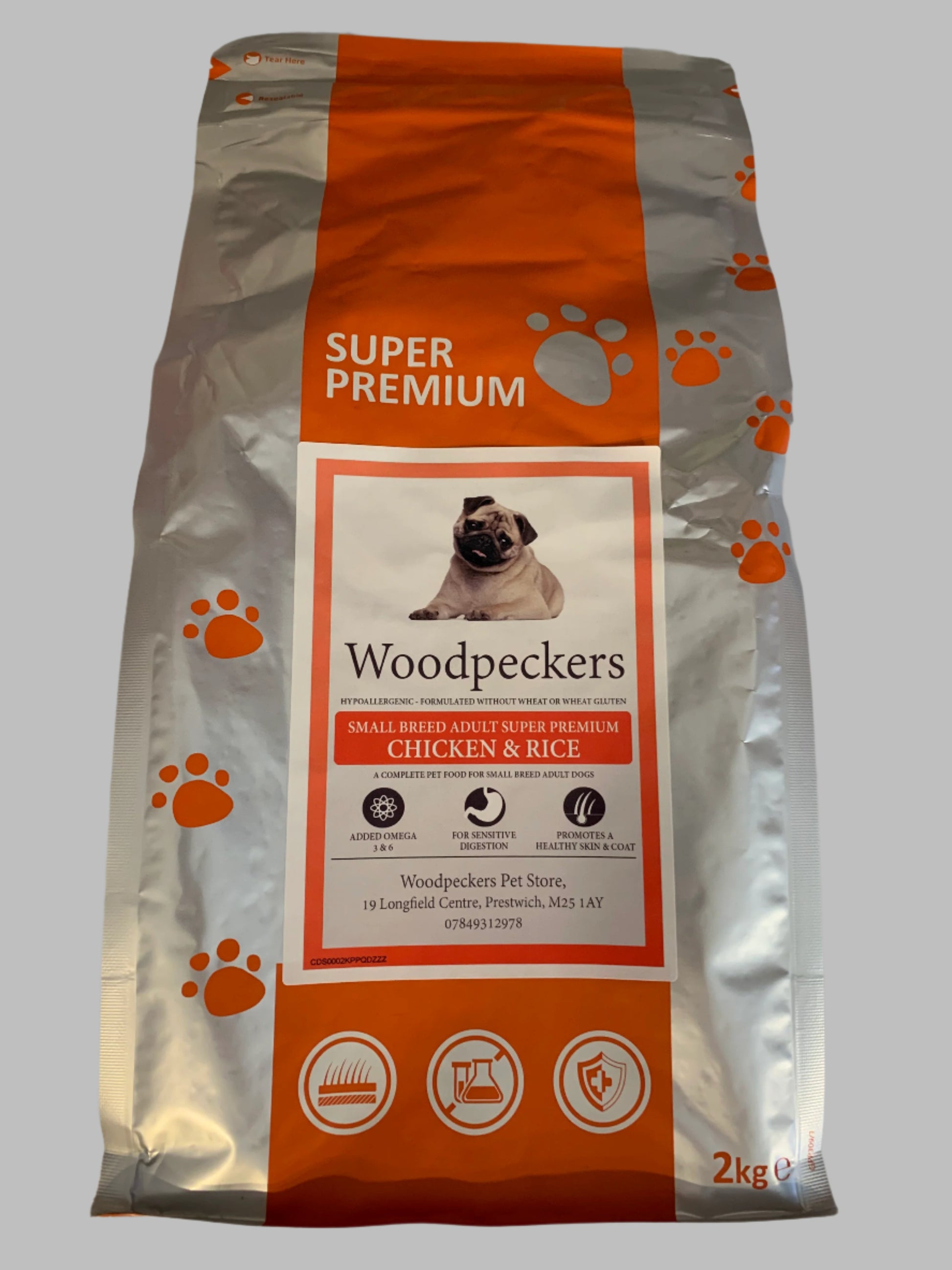 hypoallergenic dog food grain free dog food, dry dog food, best dry dog food uk, front side