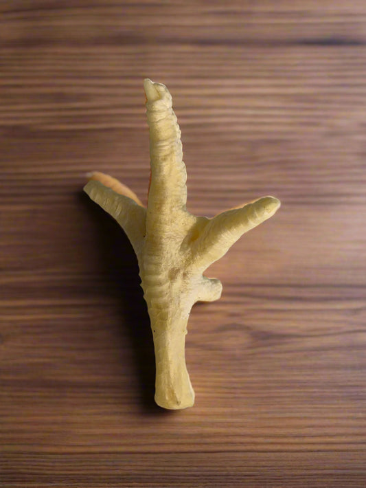 puffed chicken feet, natural dog treat, front side