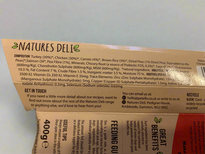 natures deli wet dog food, forthglade wet dog food, best wet dog food, back side