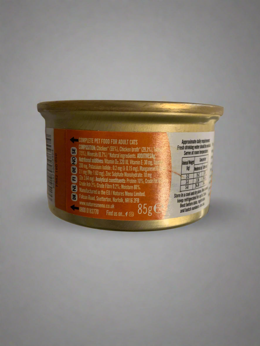 natures menu especially for cats, wet cat food, best wet food for cats, back side
