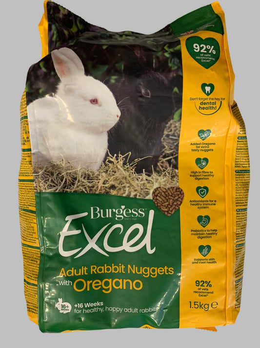 Burgess Excel Adult With Oregano Rabbit Nuggets 1.5kg