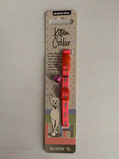 kitten cat collar pink, cat collars, front side