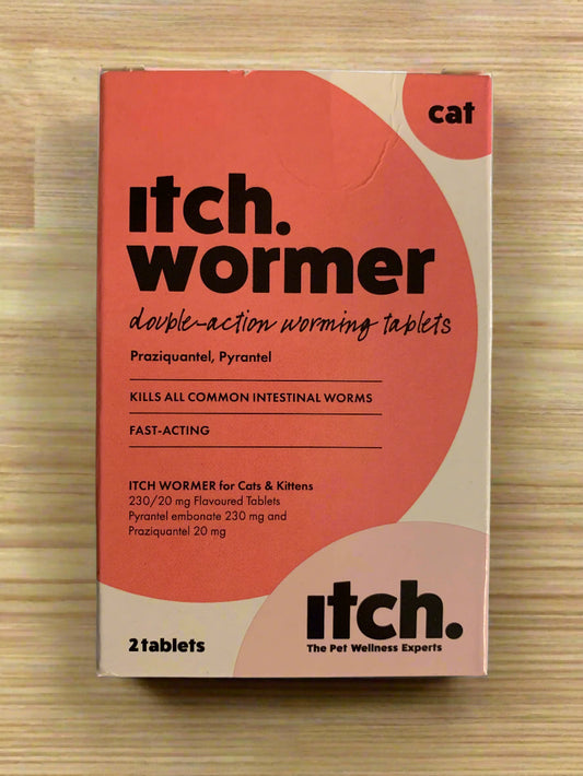 Itch Worming Treatment For Cats 2pk, cat worming treatment, worming treatment for cats, front side