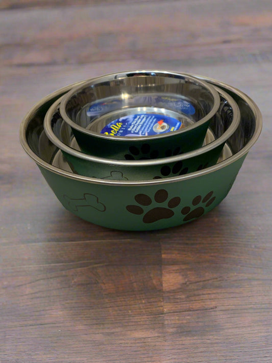 Bella Metallic Artichoke Bowl, dog bowls, dog bowl, front side