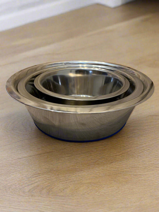 Classic Non Slip Stainless Steel Dog Bowl, dog bowls, dog bowl, front side