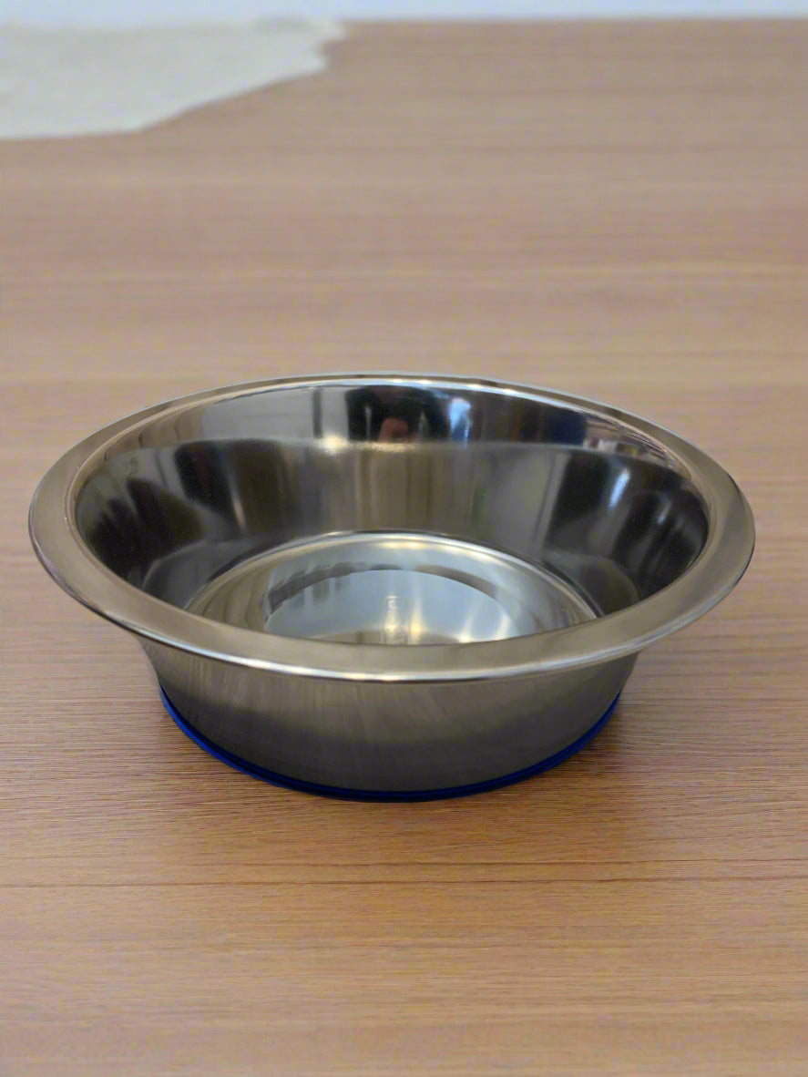 Classic Non Slip Stainless Steel Dog Bowl, dog bowls, dog bowl, front side