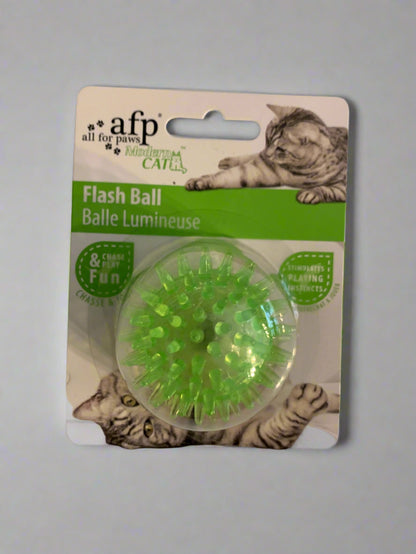 All For Paws green Flash Ball Cat Toy, cat toys, jelly cat toys, front side