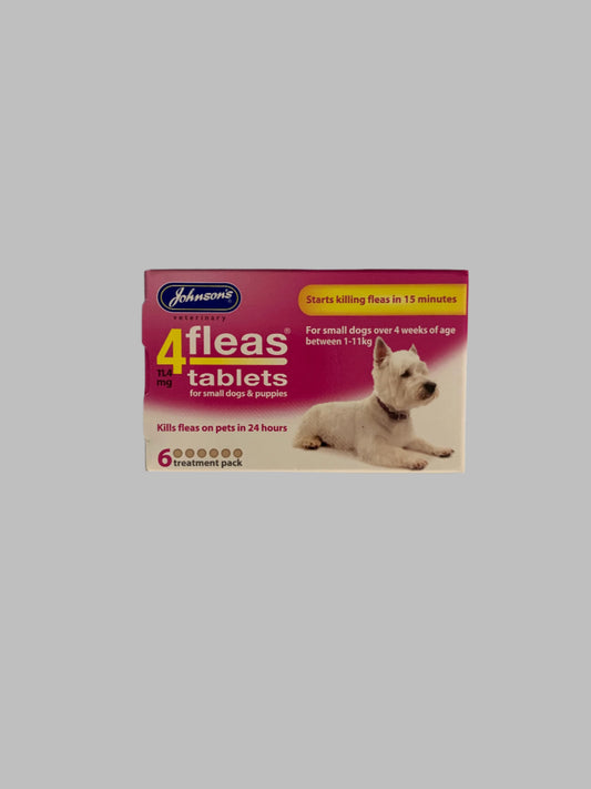 4fleas Dog Tablets small dog, dog flea treatment, dog flea tablets, dog fleas, dog flea collar, front side