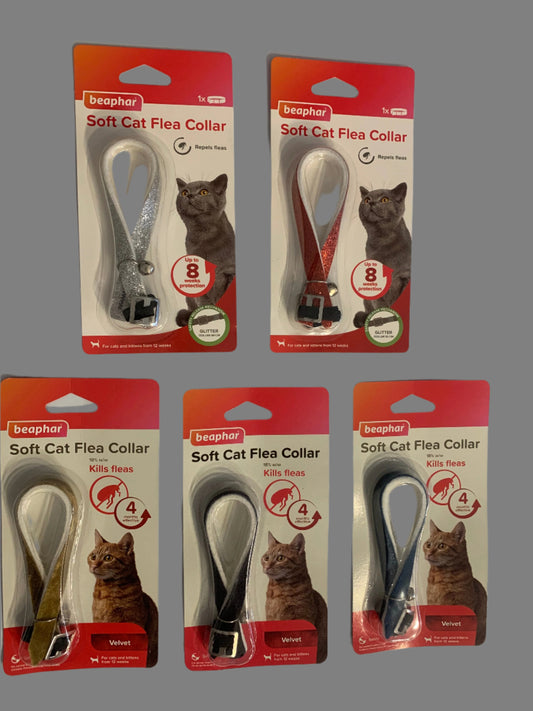 Beaphar Glitter Cat Flea Collar, Cat Collar, cat collars, front side, collage side